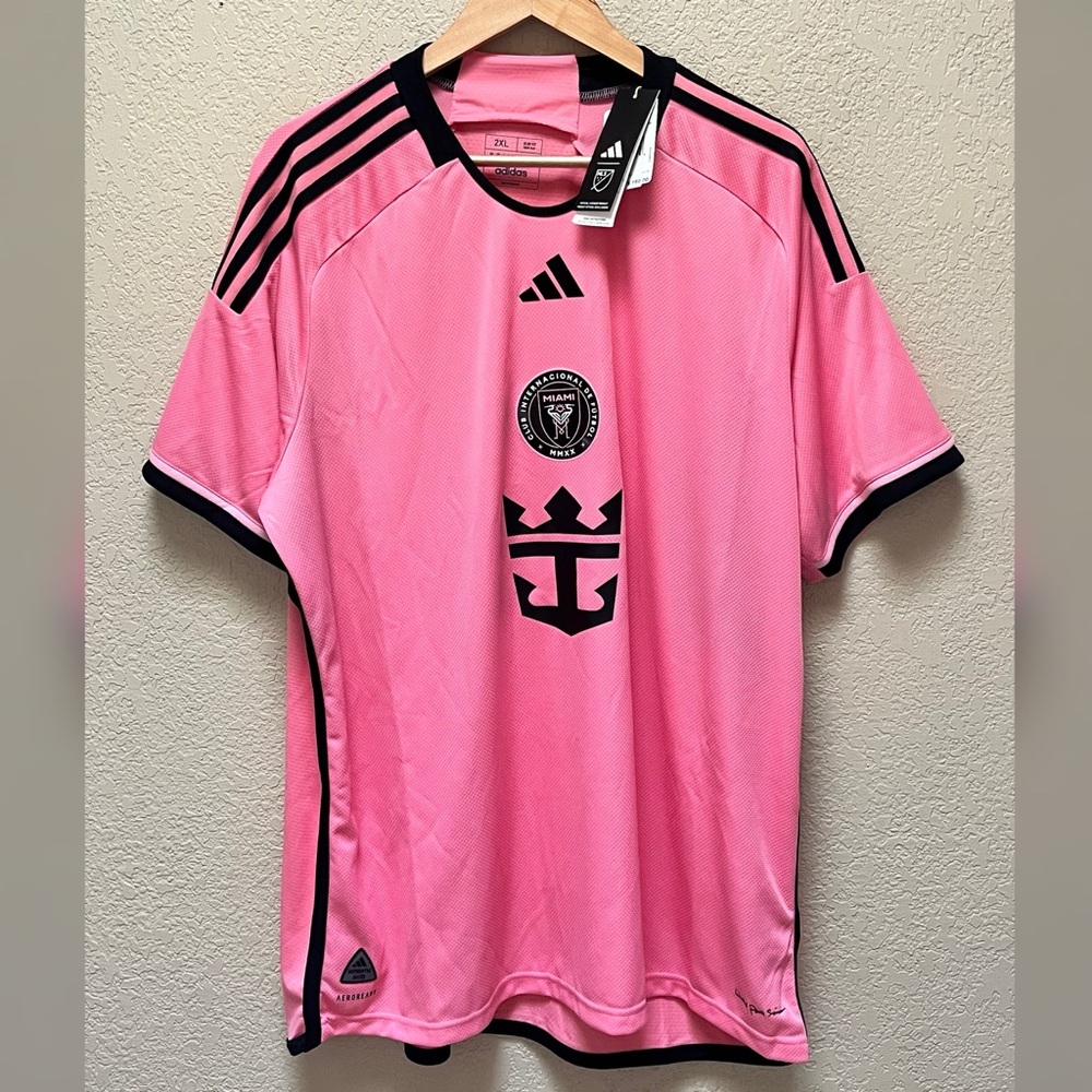 Adidas Inter Miami CF Jersey Pink Color Men's Slim Fit Jersey Size-2XL